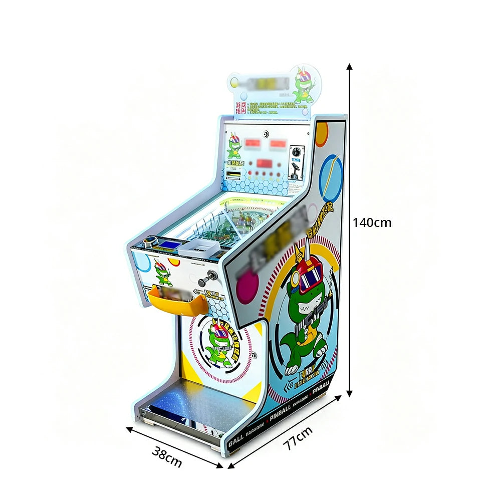 GAMEON Cannon Park Pinball Machine - Ticket Arcade Game with Ball Launcher, Reward System & Coin Operation for Kids Entertainment Venues - White