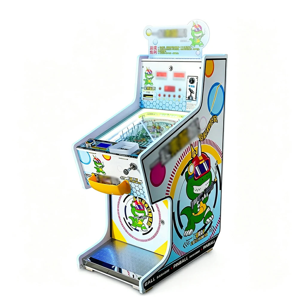 GAMEON Cannon Park Pinball Machine - Ticket Arcade Game with Ball Launcher, Reward System & Coin Operation for Kids Entertainment Venues - White