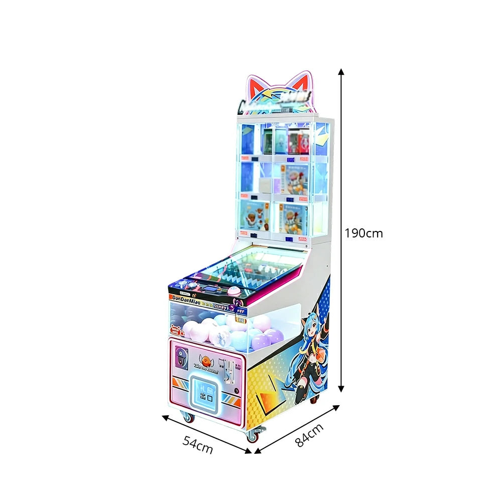 GAMEON Marble Prize Machine - Coin Operated Arcade Game with Ball Launcher, Ticket Redemption & Capsule Toy System for Kids Entertainment Venues - White