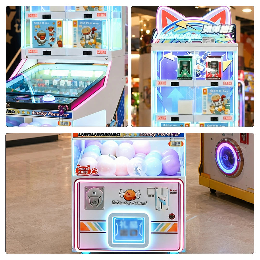 GAMEON Marble Prize Machine - Coin Operated Arcade Game with Ball Launcher, Ticket Redemption & Capsule Toy System for Kids Entertainment Venues - White