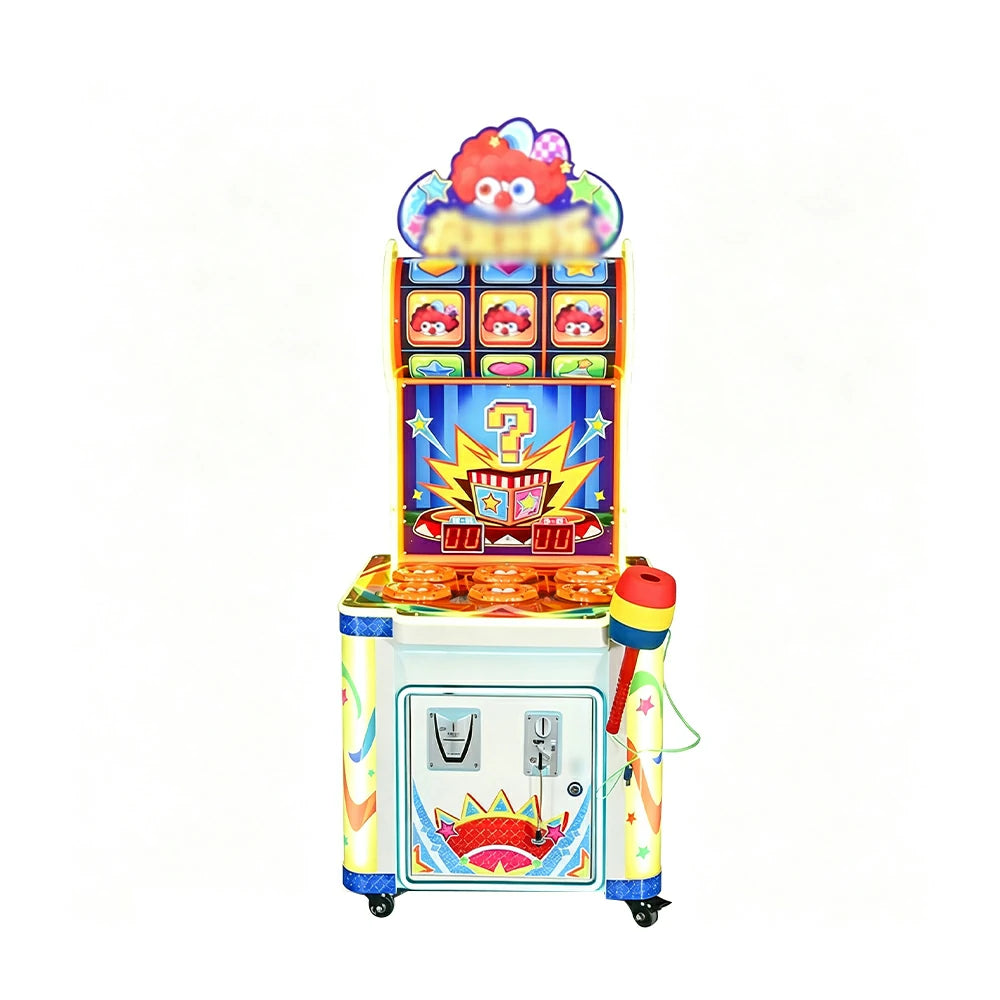 GAMEON Whack A Mole Arcade Game Machine - Coin Operated Kids Entertainment Game with Soft Hammer, Score Display & Ticket Reward System - Colourful