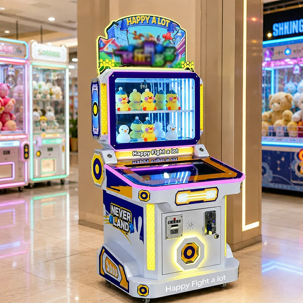 GAMEON Happy Puzzle Arcade Machine - Coin Operated Kids Game with Interactive Touchscreen, Prize Display & Ticket Reward System for Entertainment Venues - White
