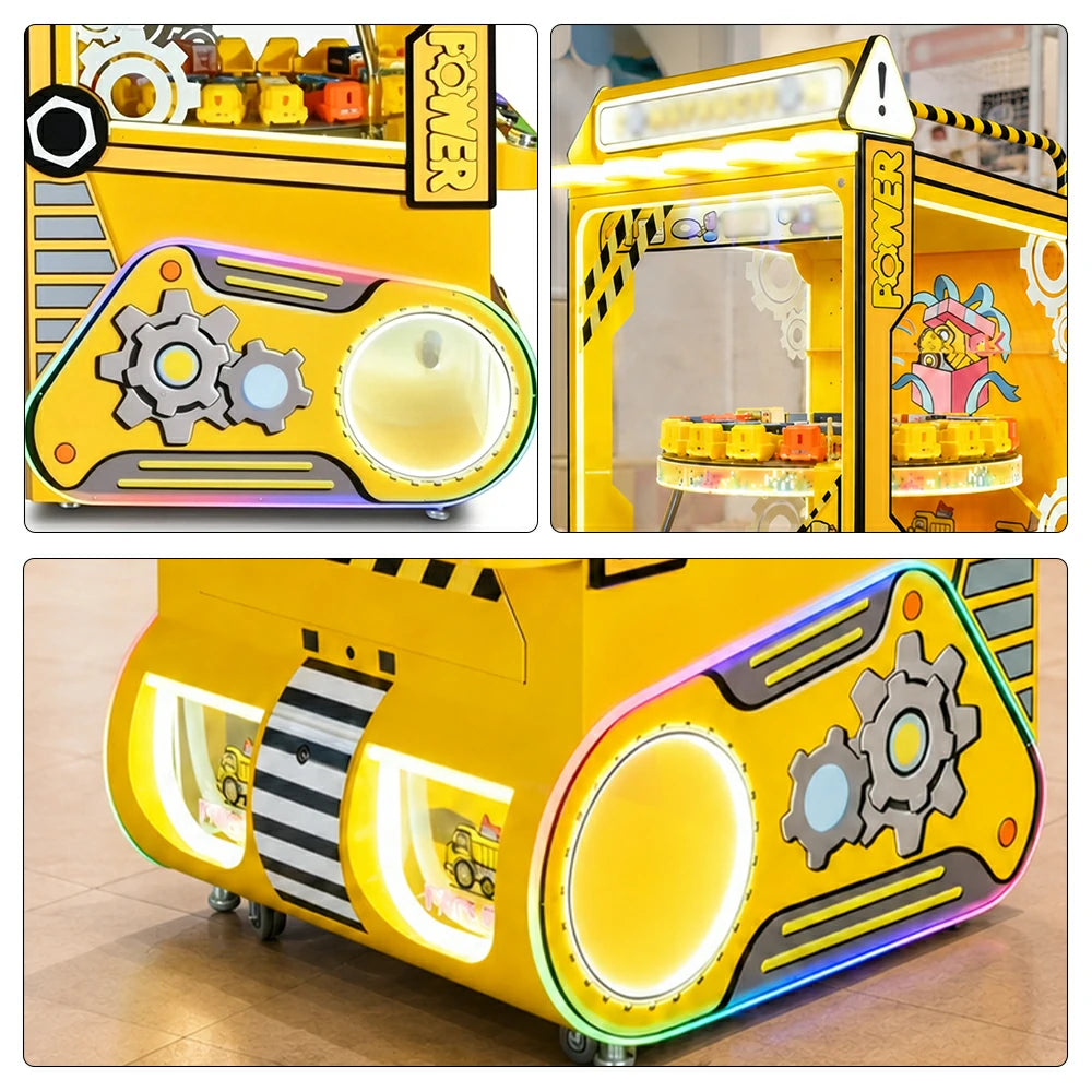 GAMEON Treasure Truck Prize Machine - Coin Operated Arcade Gift Game with Interactive Truck Theme, Prize Display & Reward System for Kids Entertainment Venues - Yellow