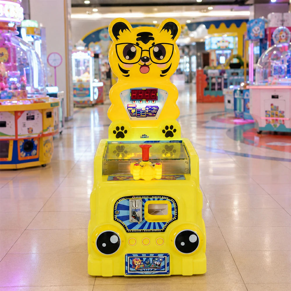 GAMEON Marble Shooting Arcade Machine - Coin Operated Kids Game with Target Shooting Challenge, Score Display & Reward System for Entertainment Venues - Yellow