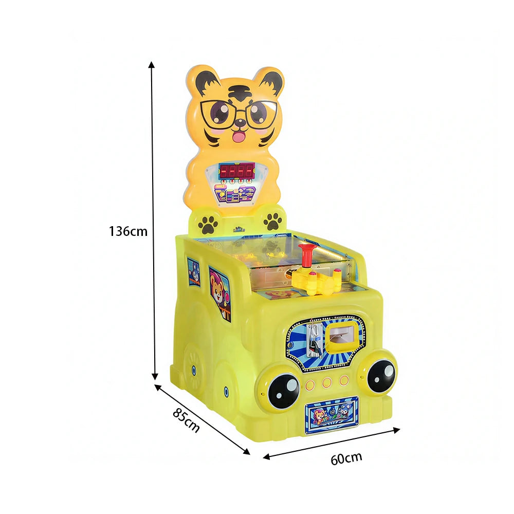 GAMEON Marble Shooting Arcade Machine - Coin Operated Kids Game with Target Shooting Challenge, Score Display & Reward System for Entertainment Venues - Yellow