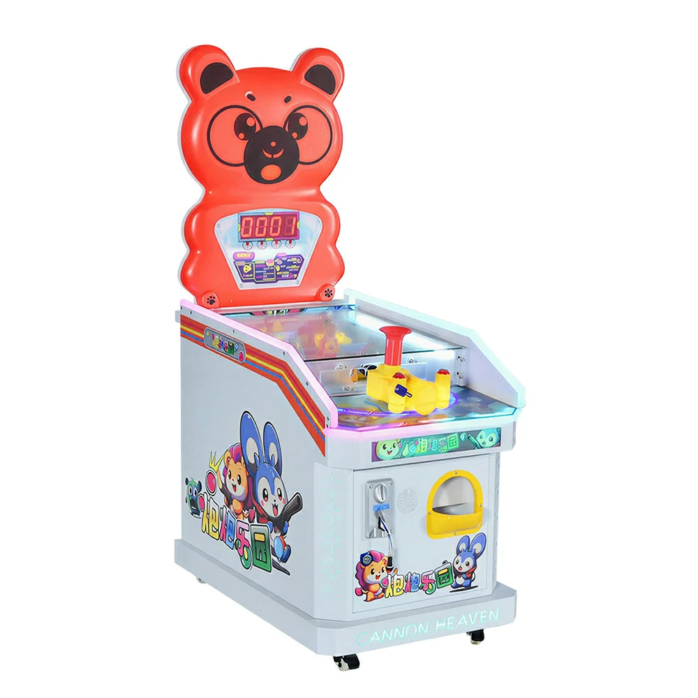 GAMEON Marble Shooting Arcade Machine - Coin Operated Kids Game with Target Shooting Challenge, Score Display & Reward System for Entertainment Venues - Red