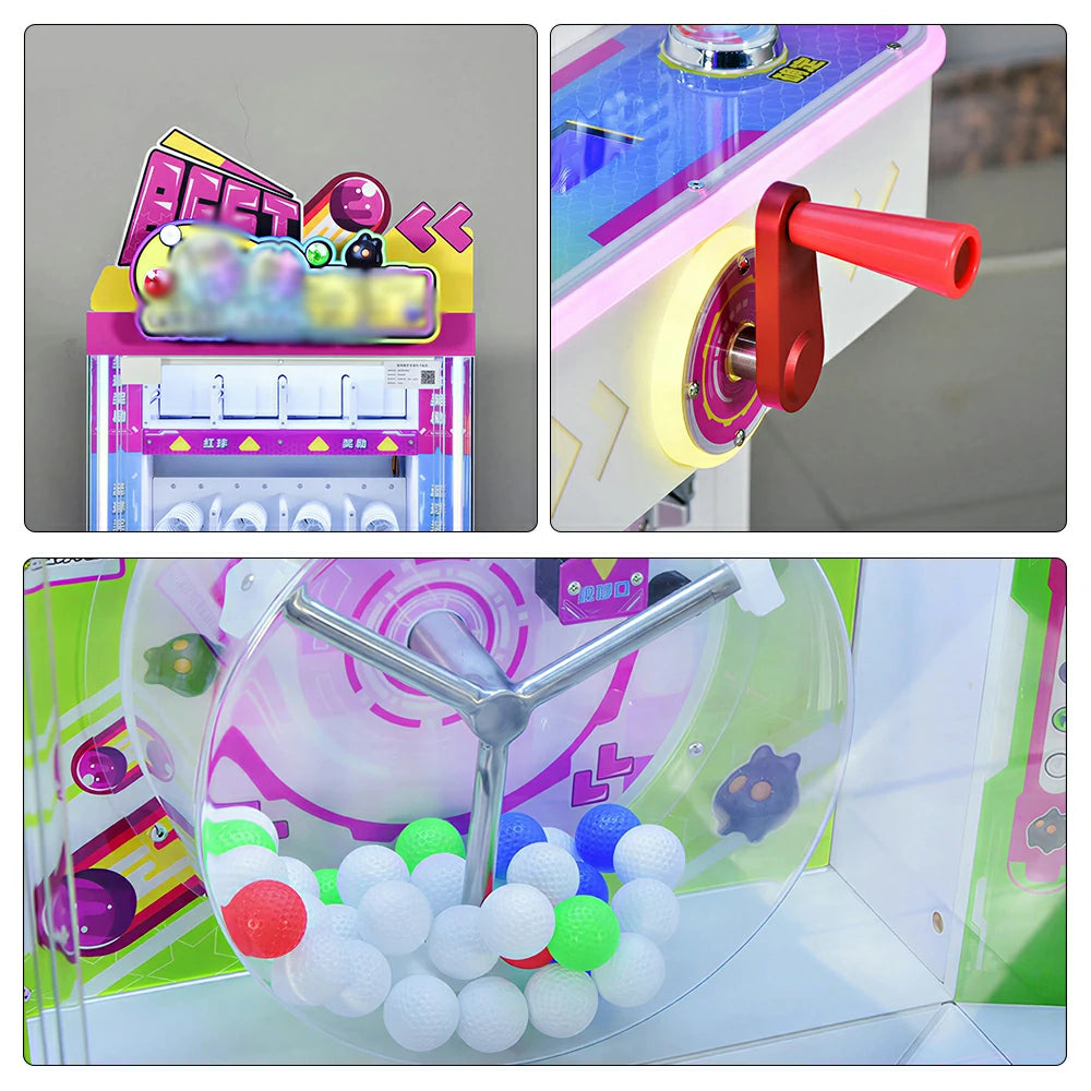 GAMEON Lucky Ball Prize Machine - Coin Operated Arcade Gift Game with Ball Control Challenge, Prize Display & Reward System for Kids Entertainment Venues - White