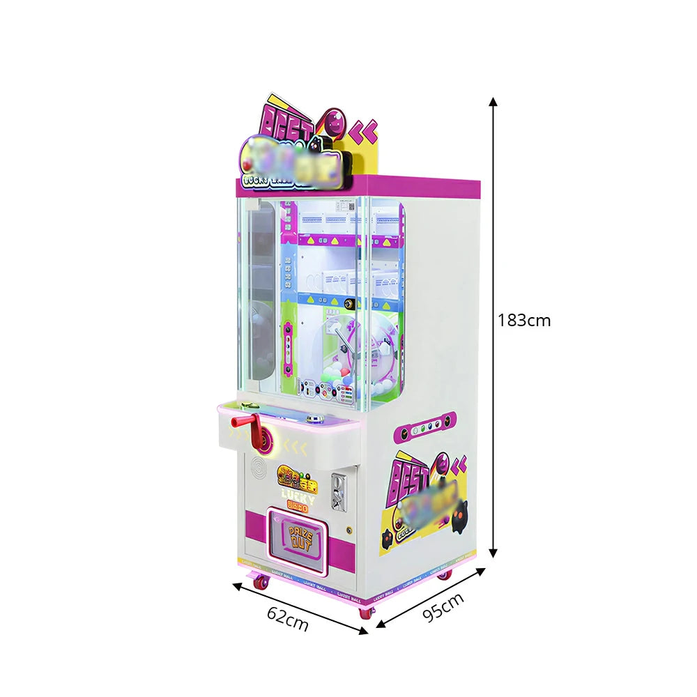 GAMEON Lucky Ball Prize Machine - Coin Operated Arcade Gift Game with Ball Control Challenge, Prize Display & Reward System for Kids Entertainment Venues - White