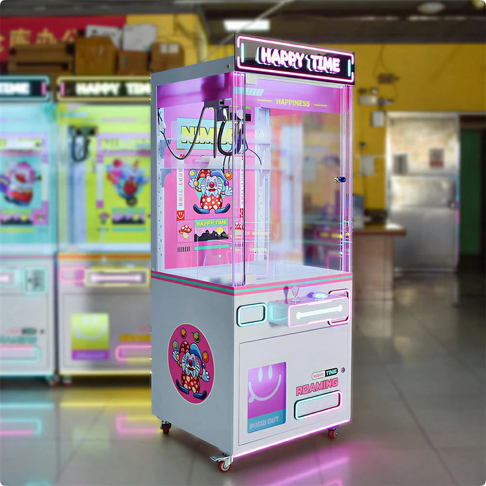 GAMEON Claw Machine - Coin Operated Arcade Prize Game with Joystick Control, Transparent Display & Gift Grabber System for Kids Entertainment Venues - Pink