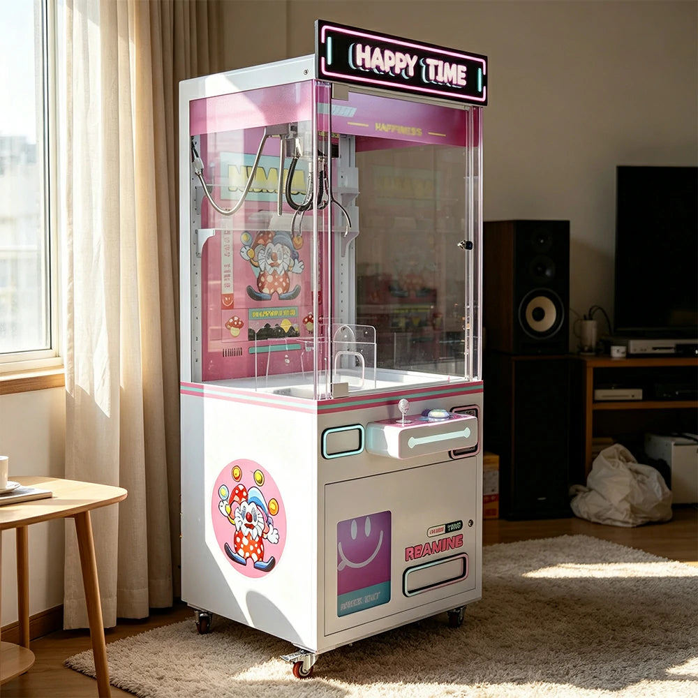 GAMEON Claw Machine - Coin Operated Arcade Prize Game with Joystick Control, Transparent Display & Gift Grabber System for Kids Entertainment Venues - Pink
