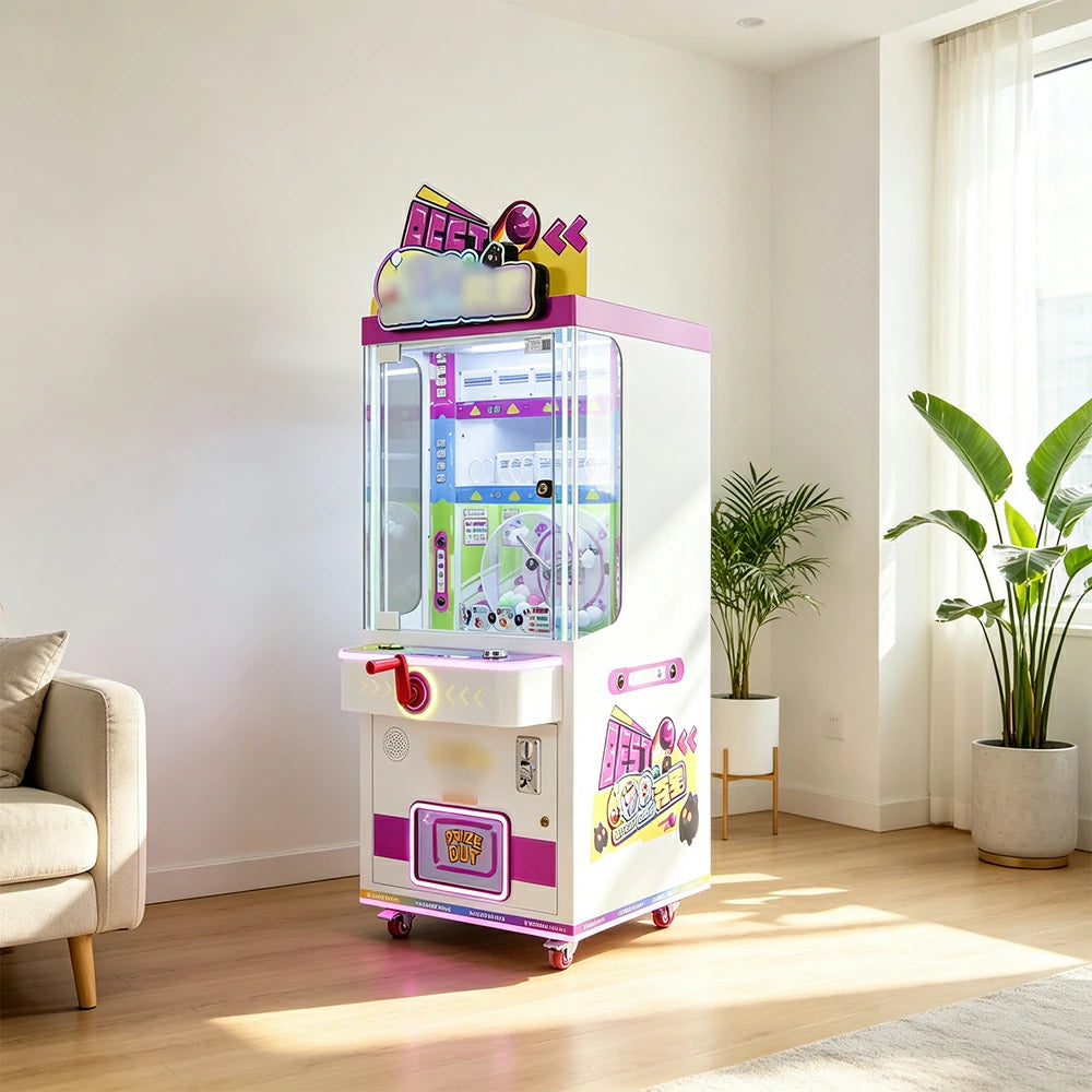 GAMEON Claw Machine - Coin Operated Arcade Prize Game with Joystick Control, Transparent Display & Gift Grabber System for Kids Entertainment Venues - Pink