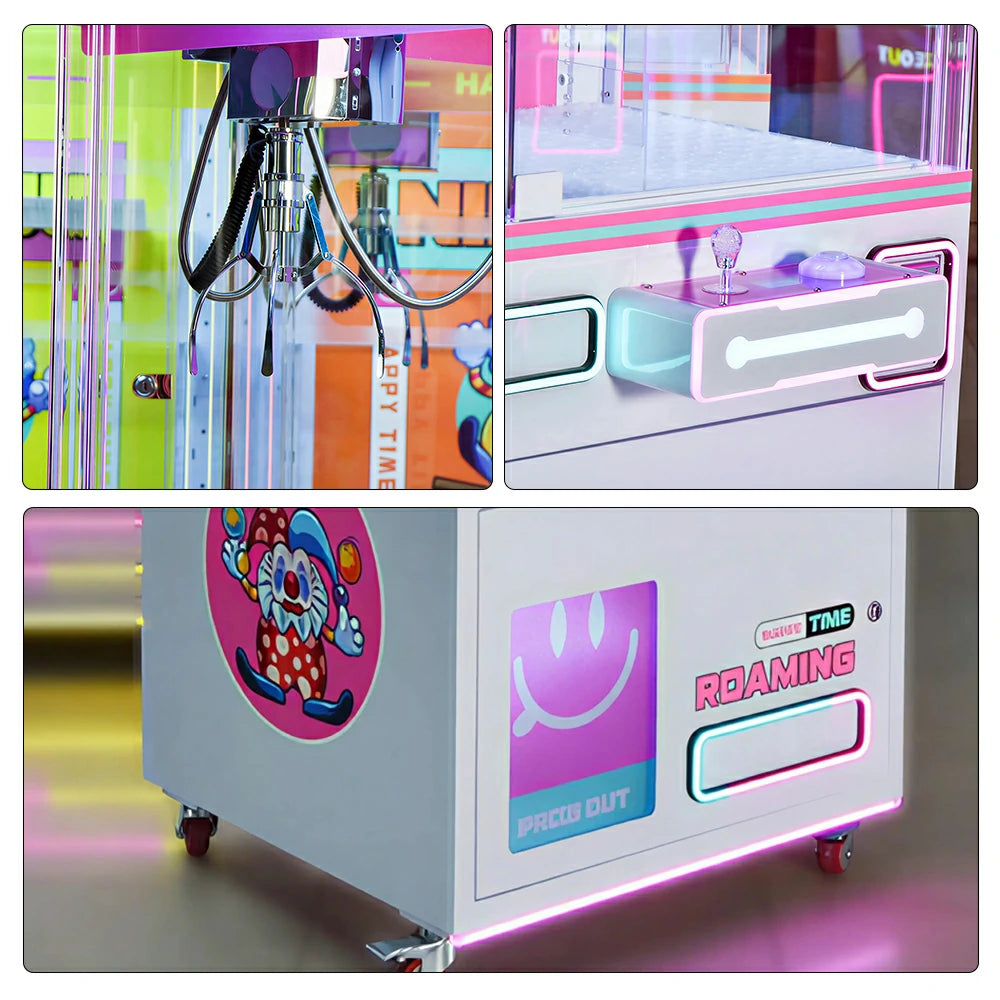 GAMEON Claw Machine - Coin Operated Arcade Prize Game with Joystick Control, Transparent Display & Gift Grabber System for Kids Entertainment Venues - Pink