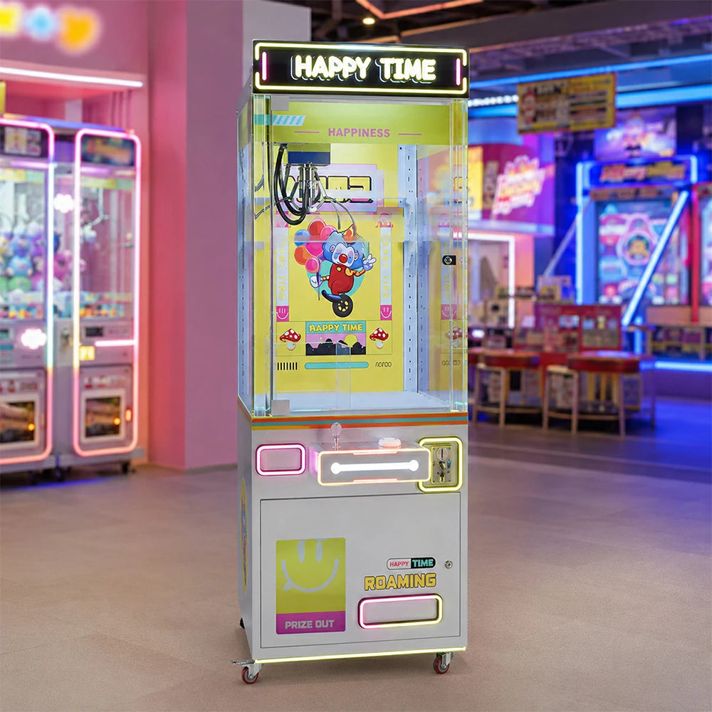 GAMEON Claw Machine - Coin Operated Arcade Prize Game with Joystick Control, Transparent Display & Gift Grabber System for Kids Entertainment Venues - Yellow