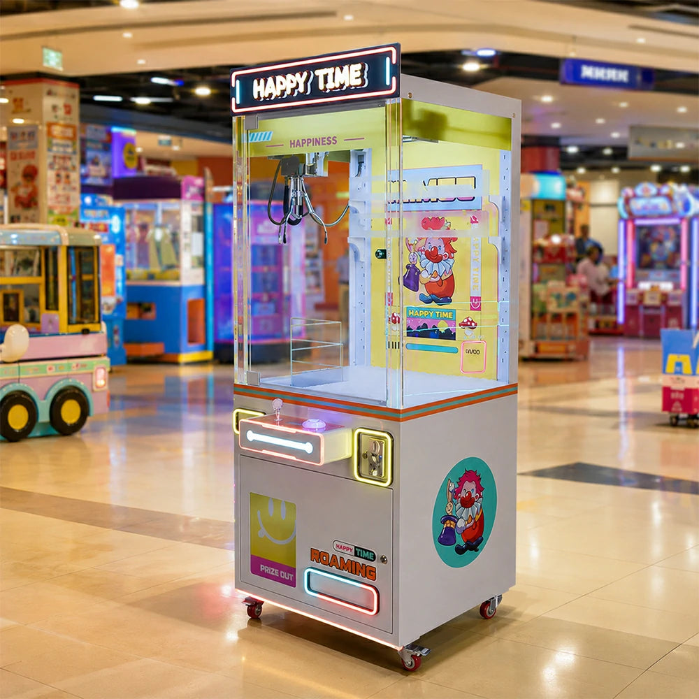 GAMEON Claw Machine - Coin Operated Arcade Prize Game with Joystick Control, Transparent Display & Gift Grabber System for Kids Entertainment Venues - Yellow