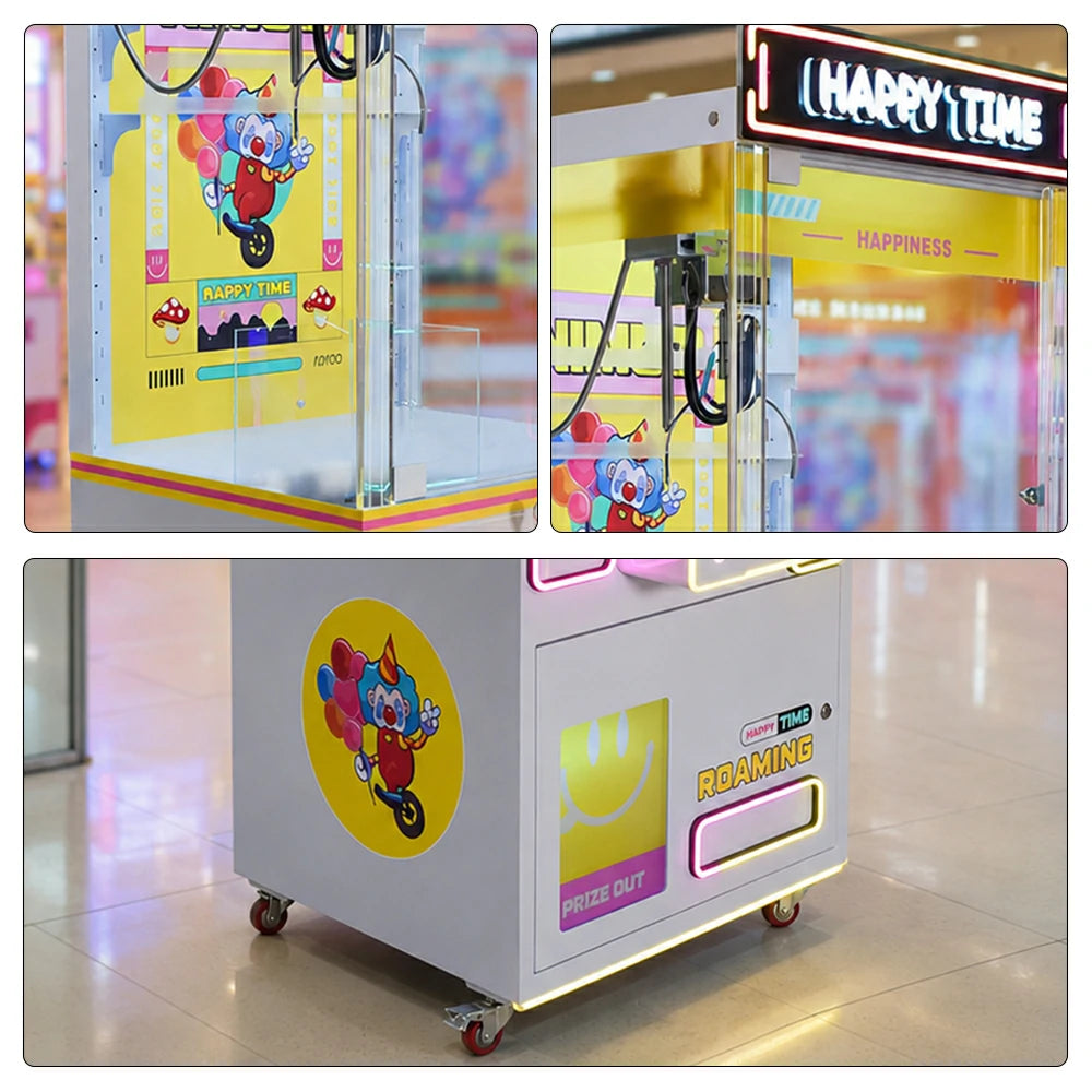GAMEON Claw Machine - Coin Operated Arcade Prize Game with Joystick Control, Transparent Display & Gift Grabber System for Kids Entertainment Venues - Yellow