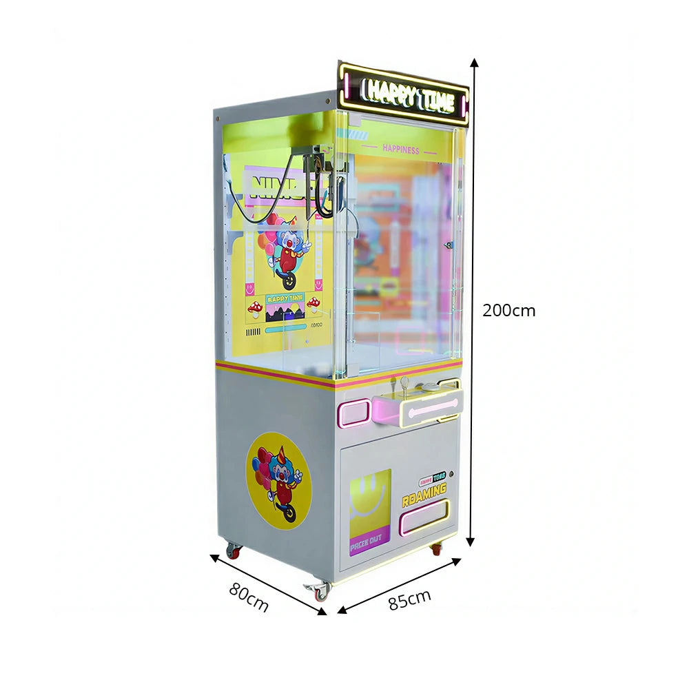 GAMEON Claw Machine - Coin Operated Arcade Prize Game with Joystick Control, Transparent Display & Gift Grabber System for Kids Entertainment Venues - Yellow