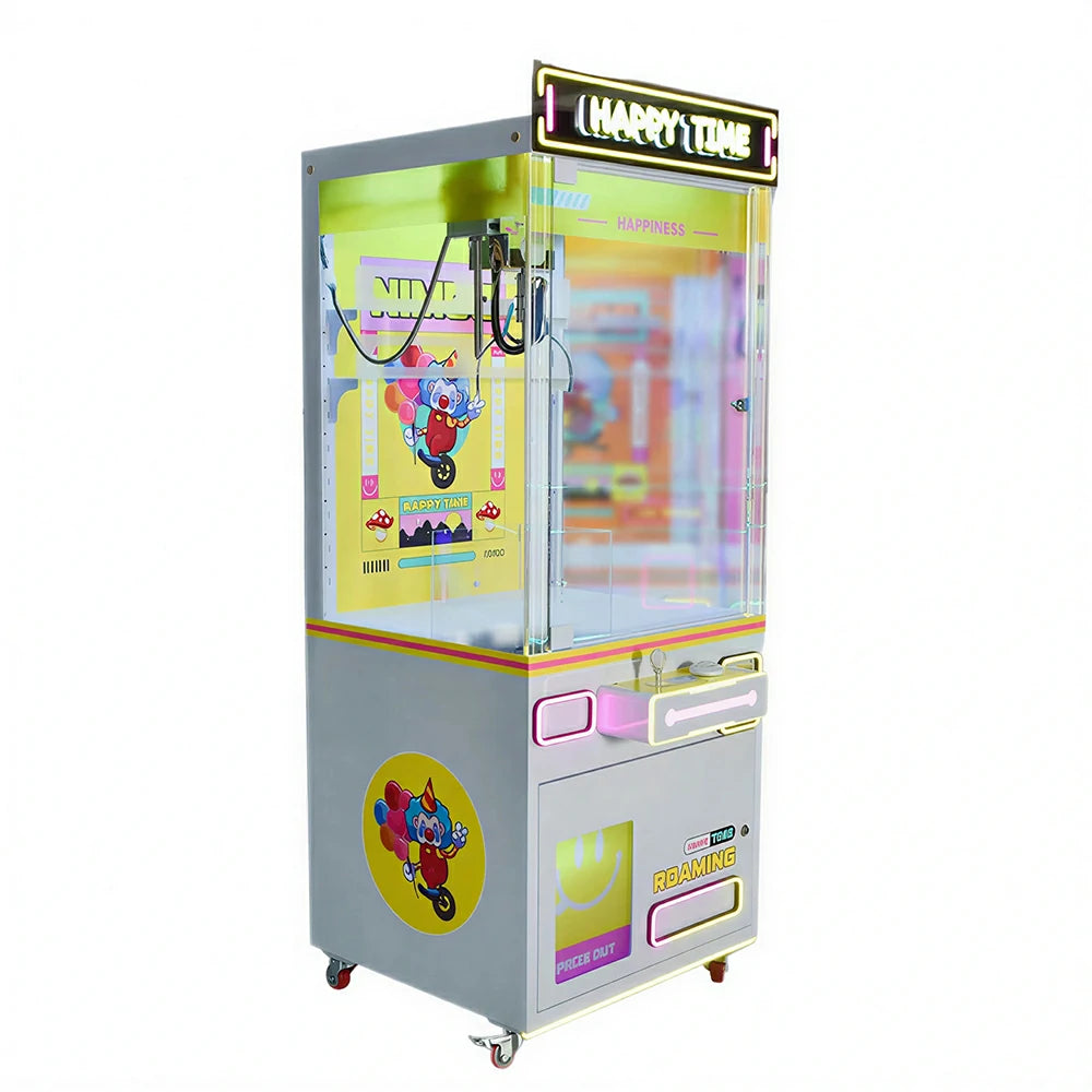 GAMEON Claw Machine - Coin Operated Arcade Prize Game with Joystick Control, Transparent Display & Gift Grabber System for Kids Entertainment Venues - Yellow