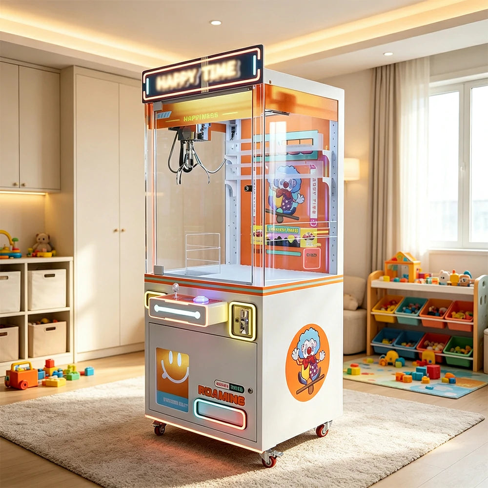 GAMEON Claw Machine - Coin Operated Arcade Prize Game with Joystick Control, Transparent Display & Gift Grabber System for Kids Entertainment Venues - Orange