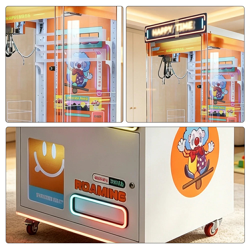 GAMEON Claw Machine - Coin Operated Arcade Prize Game with Joystick Control, Transparent Display & Gift Grabber System for Kids Entertainment Venues - Orange