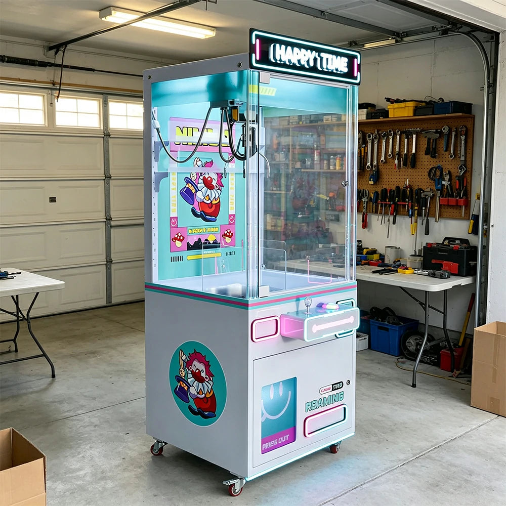 GAMEON Claw Machine - Coin Operated Arcade Prize Game with Joystick Control, Transparent Display & Gift Grabber System for Kids Entertainment Venues - Blue