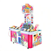 GAMEON Double Player Whack A Mole Machine - Coin Operated Arcade Game with Soft Hammer, Score Display & Ticket Reward System for Kids Entertainment Venues - Pink