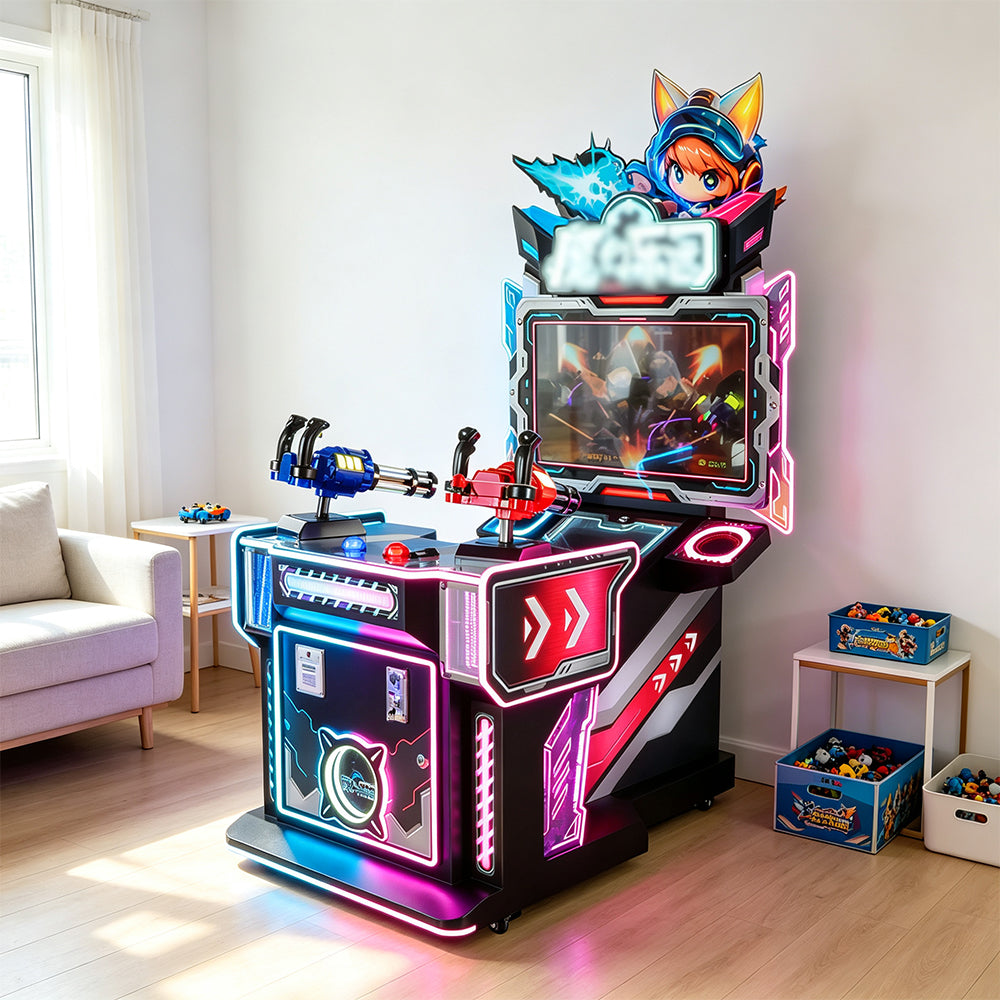 GAMEON Magic Shooting Arcade Machine - Coin Operated Dual Player Shooting Game with HD Display, Light Effects & Ticket Reward System - Black