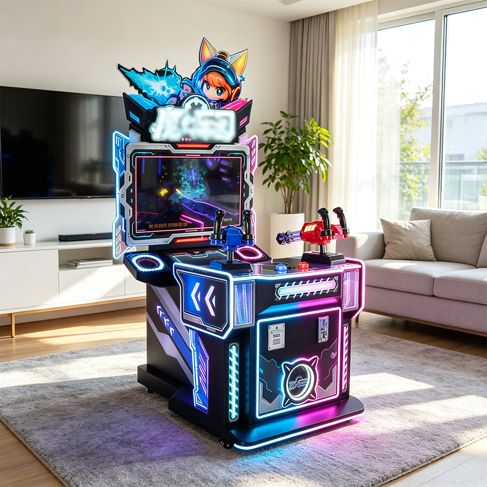 GAMEON Magic Shooting Arcade Machine - Coin Operated Dual Player Shooting Game with HD Display, Light Effects & Ticket Reward System - Black