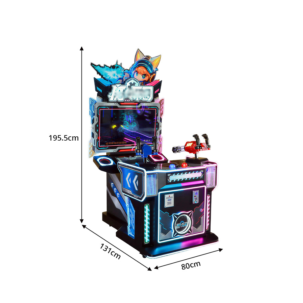 GAMEON Magic Shooting Arcade Machine - Coin Operated Dual Player Shooting Game with HD Display, Light Effects & Ticket Reward System - Black