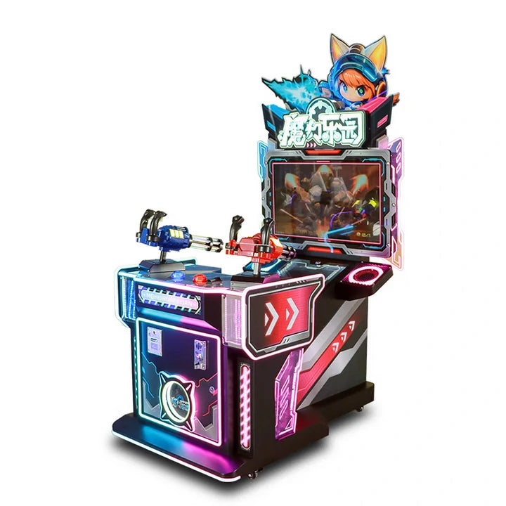 GAMEON Magic Shooting Arcade Machine - Coin Operated Dual Player Shooting Game with HD Display, Light Effects & Ticket Reward System - Black