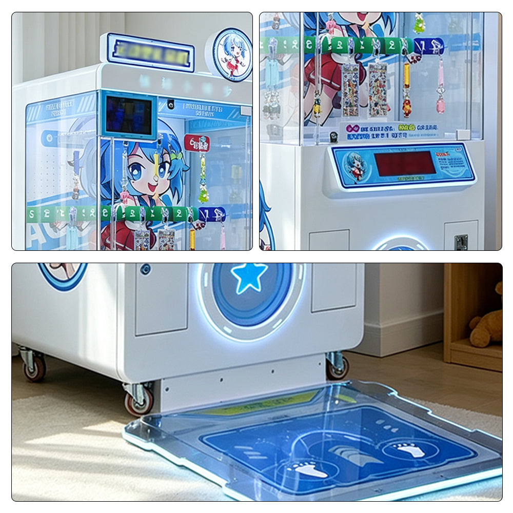 GAMEON Step Challenge Prize Machine - Interactive Footstep Arcade Game with QR Payment, Digital Score Display & Random Rewards for Kids Entertainment Venues - White