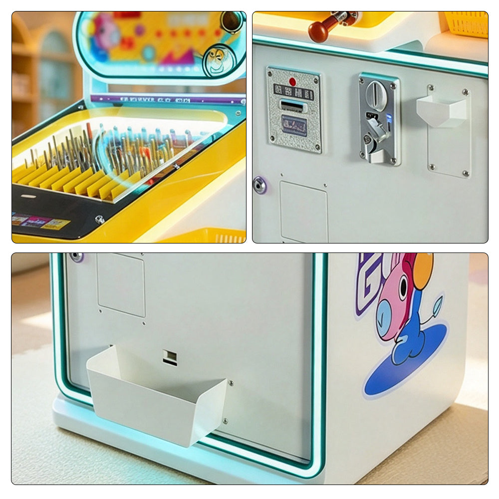 GAMEON Marble Reward Machine - Coin Operated Arcade Game with Marble Launcher, Random Marble Rewards & Interactive Challenge for Kids Entertainment Venues - White