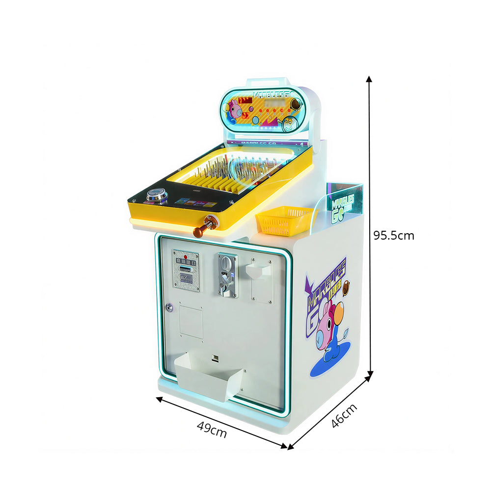 GAMEON Marble Reward Machine - Coin Operated Arcade Game with Marble Launcher, Random Marble Rewards & Interactive Challenge for Kids Entertainment Venues - White