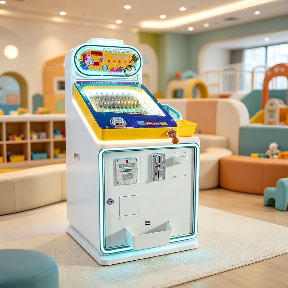 GAMEON Ticket Reward Marble Machine - Coin Operated Arcade Game with Marble Launcher, Ticket Rewards & Interactive Challenge for Kids Entertainment Venues - White