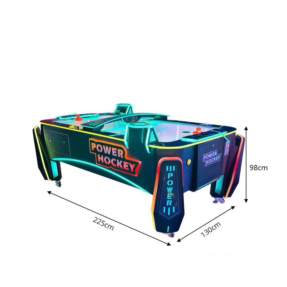GAMEON Power Hockey Arcade Machine - Air Powered Hockey Game Table with Electronic Scoring, LED Lights & Interactive Two Player Challenge for Entertainment Venues - Black