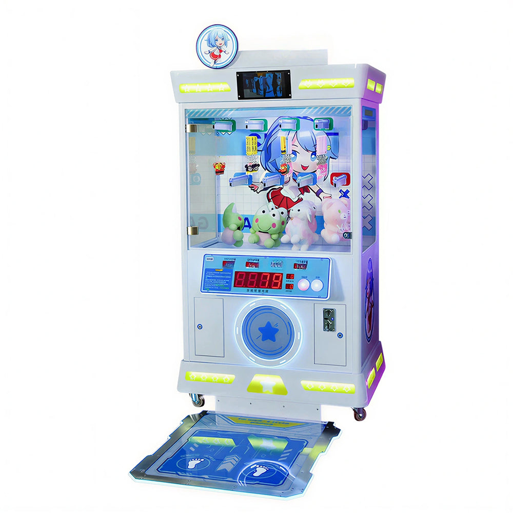 GAMEON Step Challenge Prize Machine - Coin Operated Arcade Game with Footstep Sensor, Score Display & Random Rewards for Kids Entertainment Venues - White