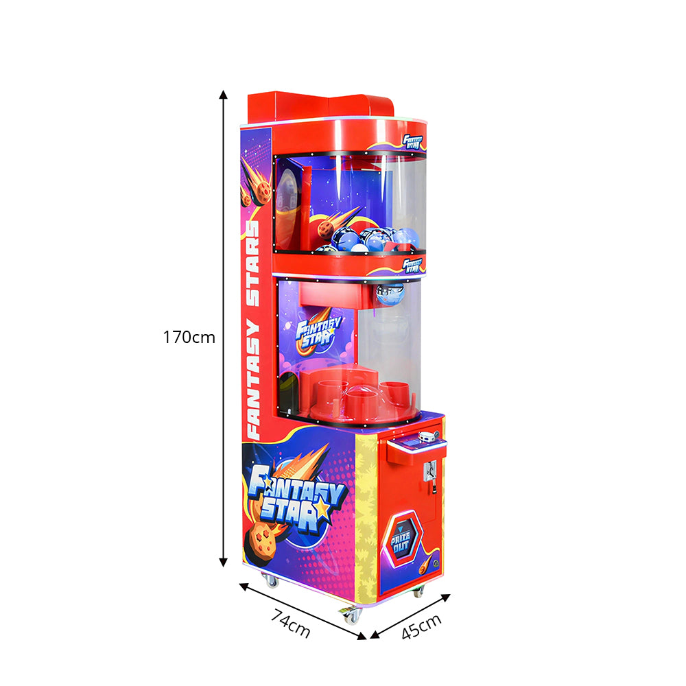 GAMEON Falling Capsule Prize Machine - Coin Operated Arcade Game with Timing Challenge, Capsule Drop Gameplay & Gift Rewards for Kids Entertainment Venues - Red