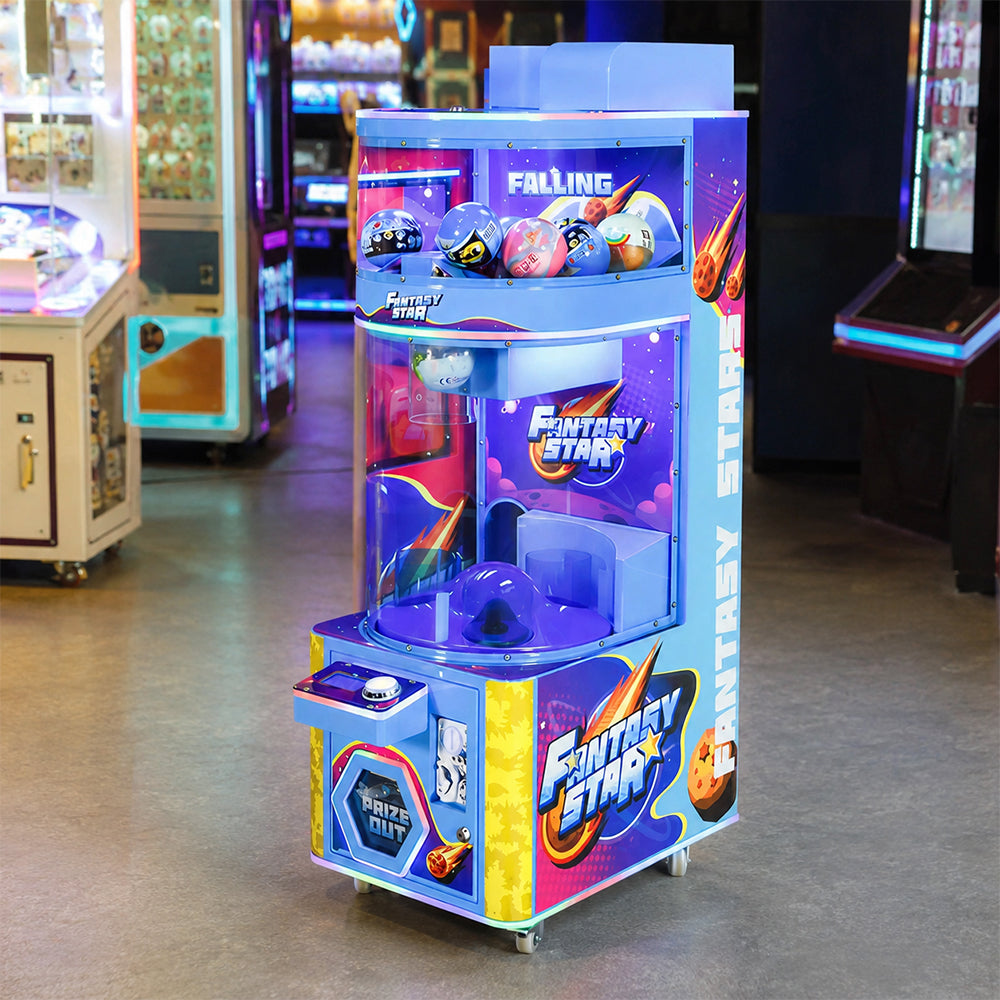 GAMEON Falling Capsule Prize Machine - Coin Operated Arcade Game with Timing Challenge, Capsule Drop Gameplay & Gift Rewards for Kids Entertainment Venues - Blue