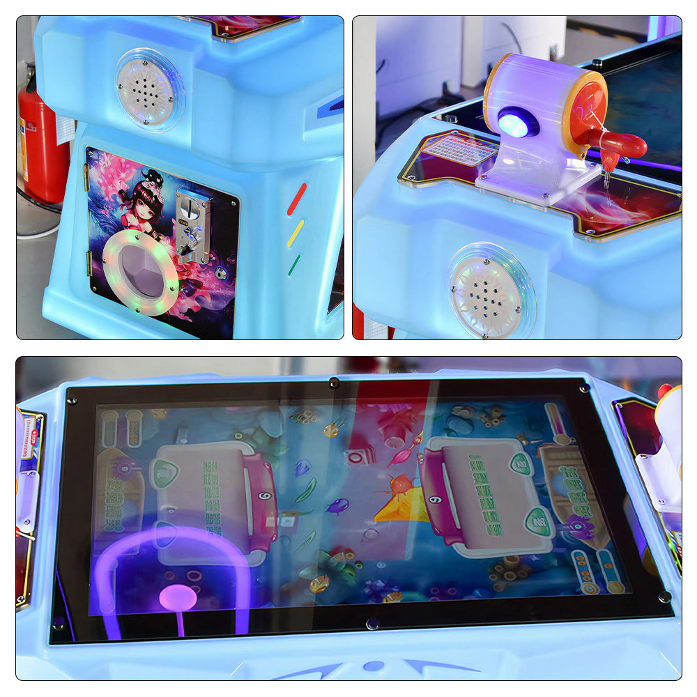 GAMEON Space Fishing Arcade Machine - Interactive Flat Screen Fishing Game with Dual Player Controls, LCD Display & Family Entertainment for Kids Venues - Blue