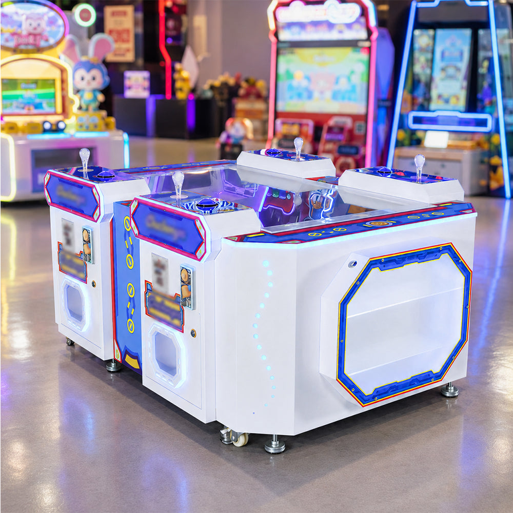 GAMEON Snake Tank Battle Arcade Machine - Four Player Coin Operated Game with Dual Mode Gameplay, LCD Display & Ticket Rewards for Entertainment Venues - White