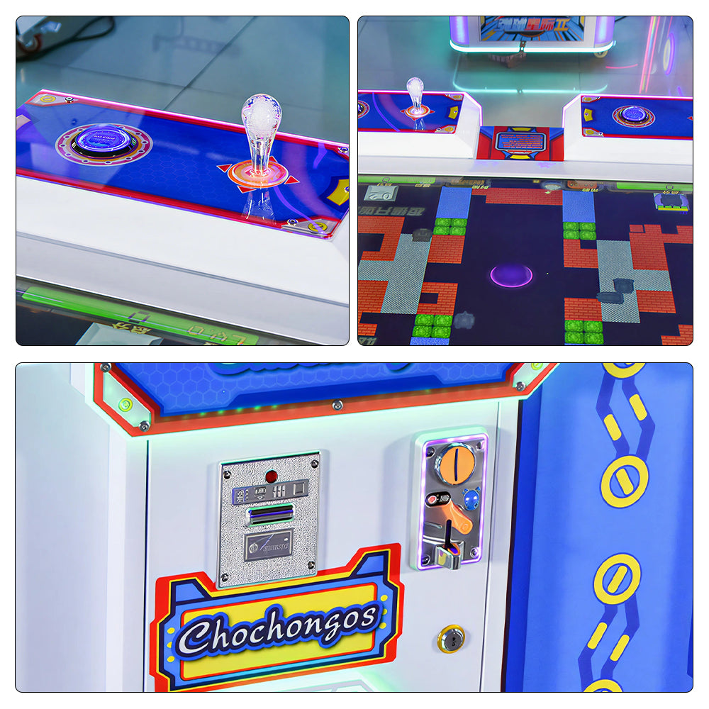 GAMEON Snake Tank Battle Arcade Machine - Four Player Coin Operated Game with Dual Mode Gameplay, LCD Display & Ticket Rewards for Entertainment Venues - White