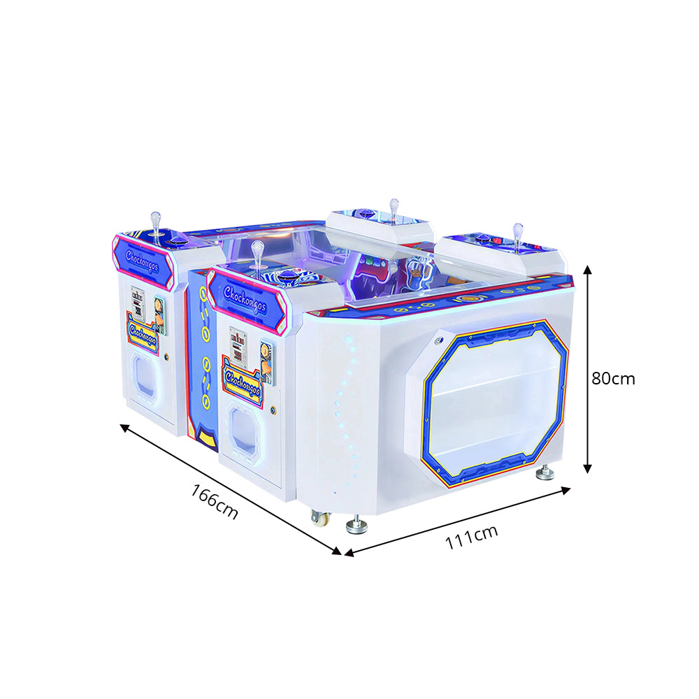 GAMEON Snake Tank Battle Arcade Machine - Four Player Coin Operated Game with Dual Mode Gameplay, LCD Display & Ticket Rewards for Entertainment Venues - White
