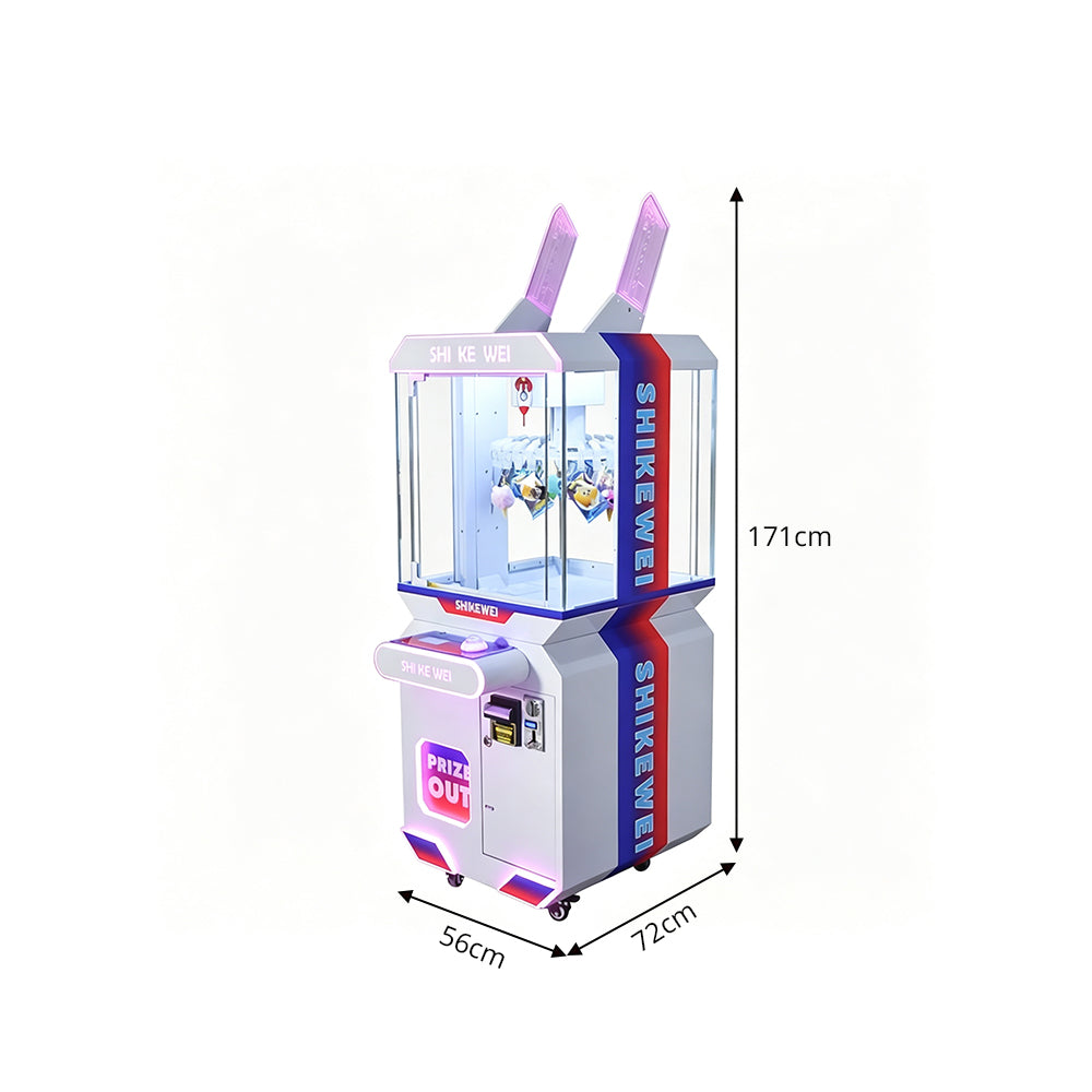 GAMEON Claw Machine Arcade Game - Coin Operated Prize Grabber Machine with LCD Display & Interactive Gift Catching Experience - White