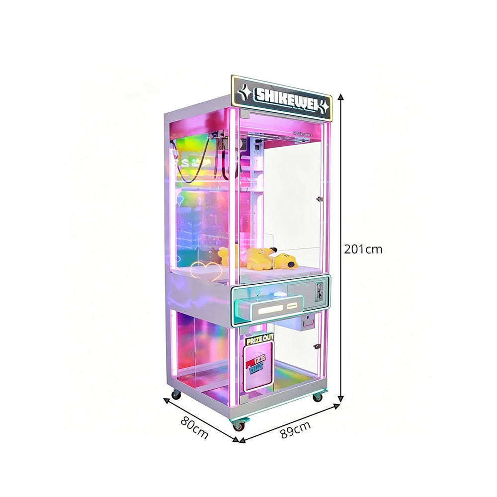 GAMEON Transparent Claw Machine - Coin Operated Prize Grabber Arcade Game with Clear Display Cabinet & Interactive Gift Catching Experience - Pink