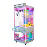 GAMEON Transparent Claw Machine - Coin Operated Prize Grabber Arcade Game with Clear Display Cabinet & Interactive Gift Catching Experience - Pink