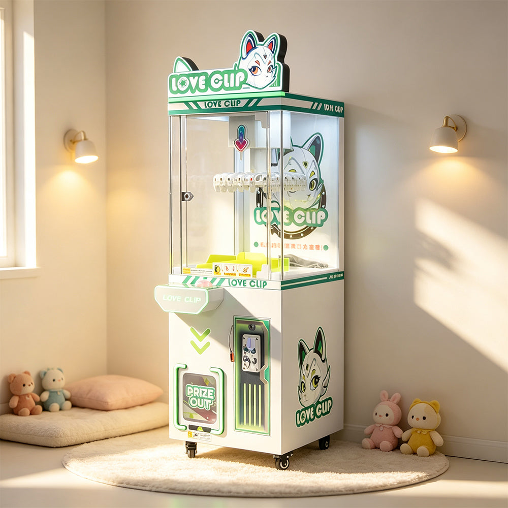 GAMEON Starry Sky Claw Machine - Coin Operated Prize Grabber Arcade Game with Rotating Claw, LED Display & Interactive Gift Catching Experience - White