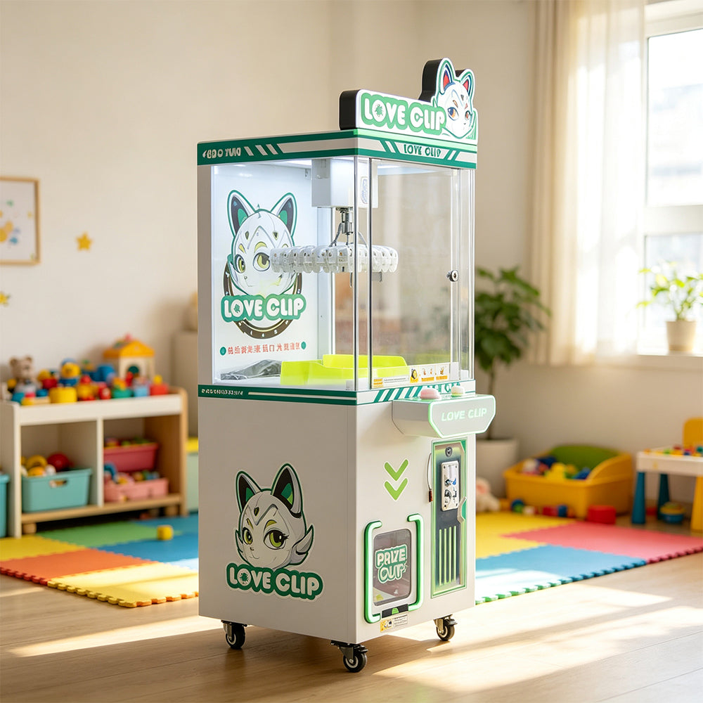 GAMEON Starry Sky Claw Machine - Coin Operated Prize Grabber Arcade Game with Rotating Claw, LED Display & Interactive Gift Catching Experience - White