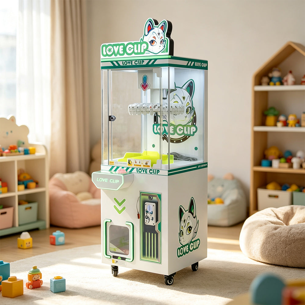 GAMEON Starry Sky Claw Machine - Coin Operated Prize Grabber Arcade Game with Rotating Claw, LED Display & Interactive Gift Catching Experience - White
