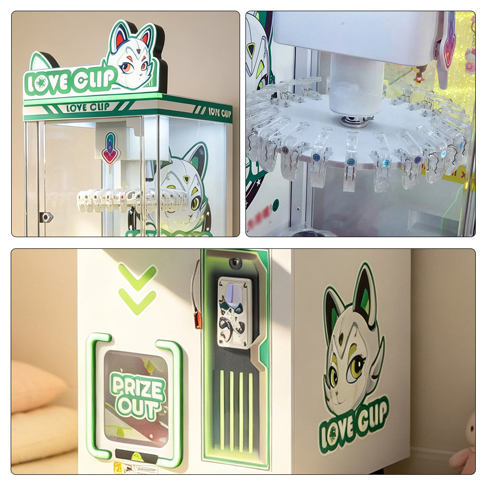 GAMEON Starry Sky Claw Machine - Coin Operated Prize Grabber Arcade Game with Rotating Claw, LED Display & Interactive Gift Catching Experience - White