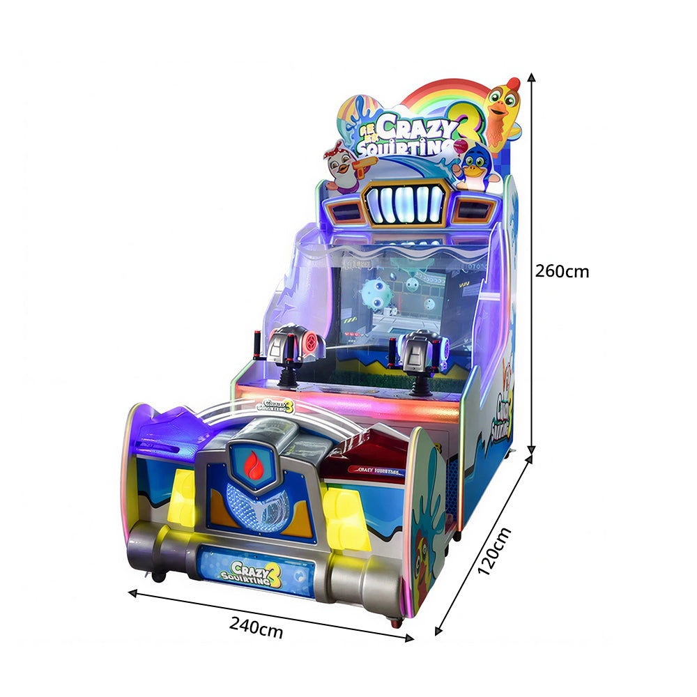 GAMEON Crazy Water Shooting Arcade Machine - Dual Player Interactive Water Gun Game with Scoring Challenge & Family Entertainment Experience - Blue