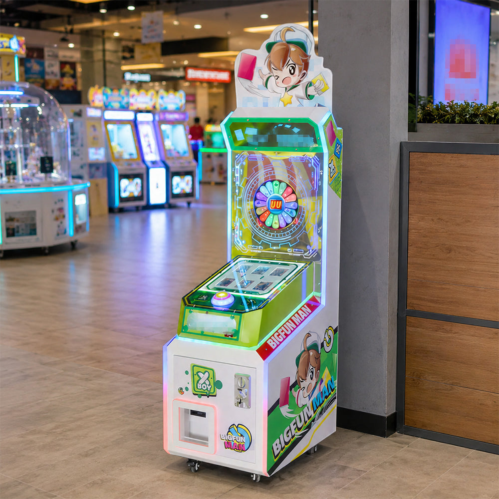 GAMEON Colourful Hero Turntable Arcade Machine - Coin Operated Prize Game with Rotating Light Wheel & Interactive Reward Experience - Green